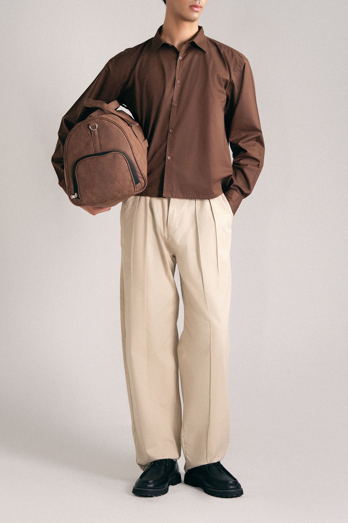 RELAXED FIT COTTON-TWILL TROUSERS