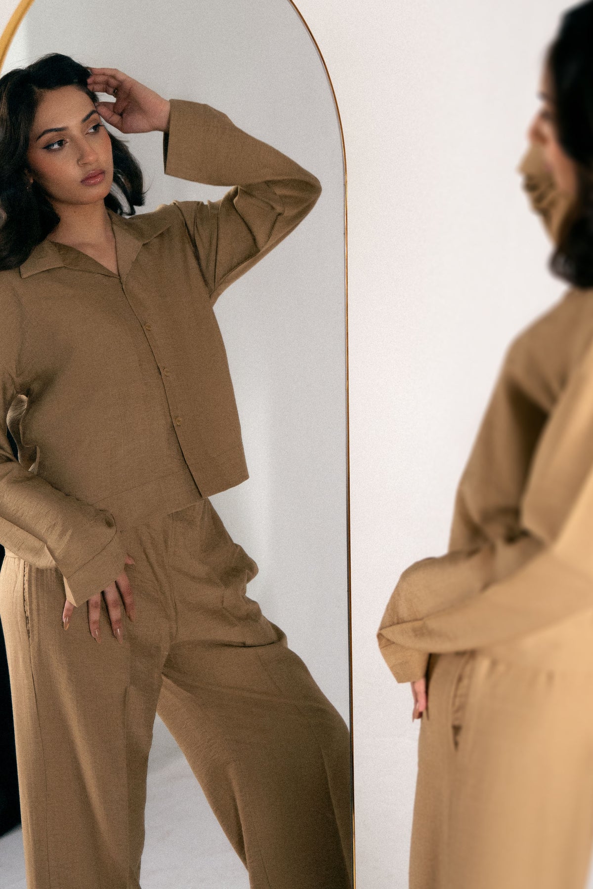 CROPPED NOTCHED-COLLAR SET
