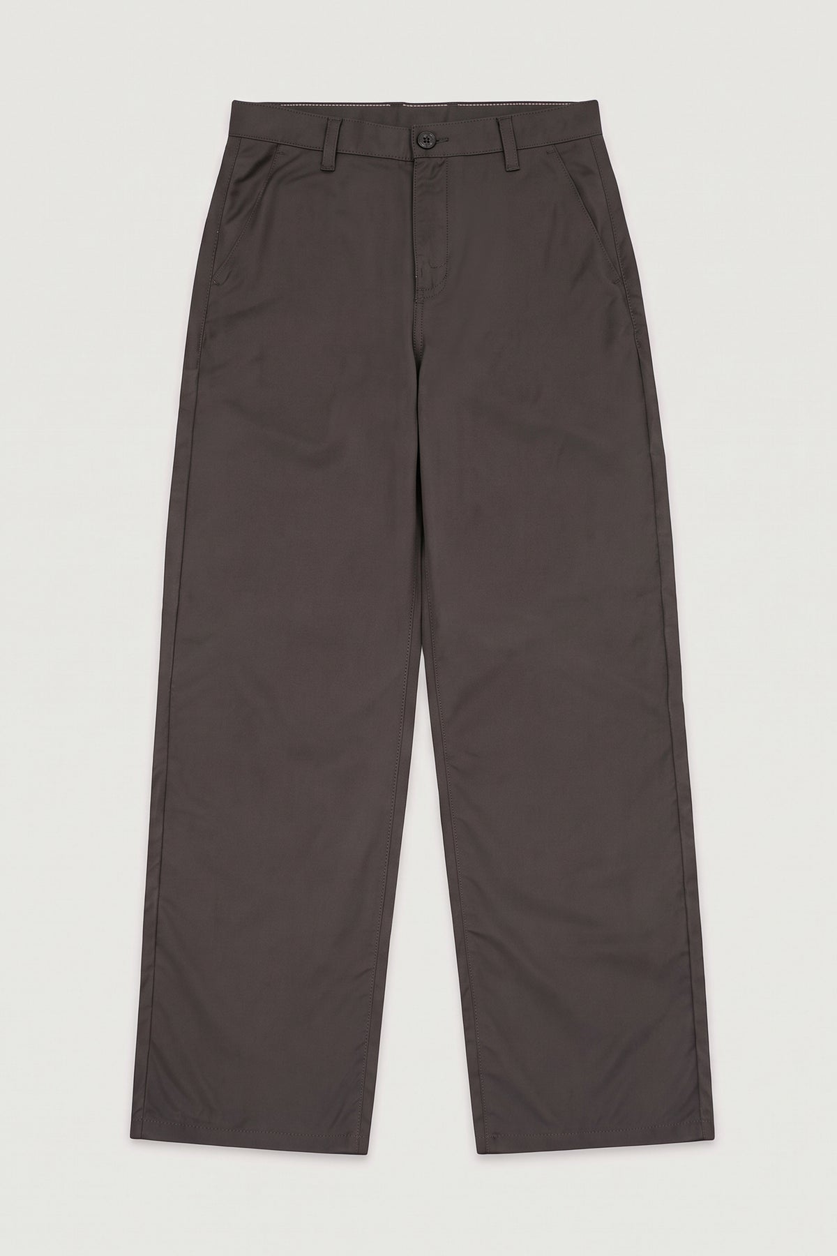 MOCHA RELAXED-FIT STRAIGHT-LEG TROUSERS