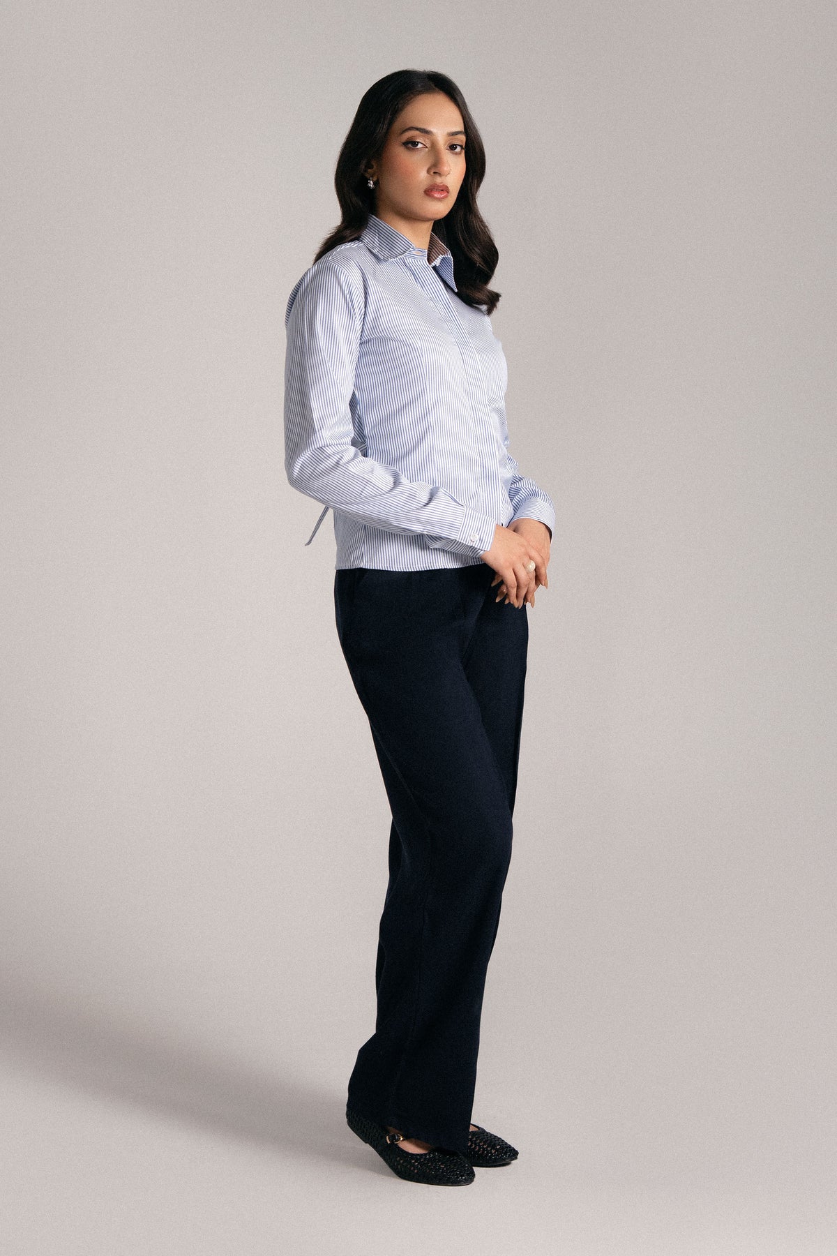 PLEATED HEAVY LINEN TROUSERS