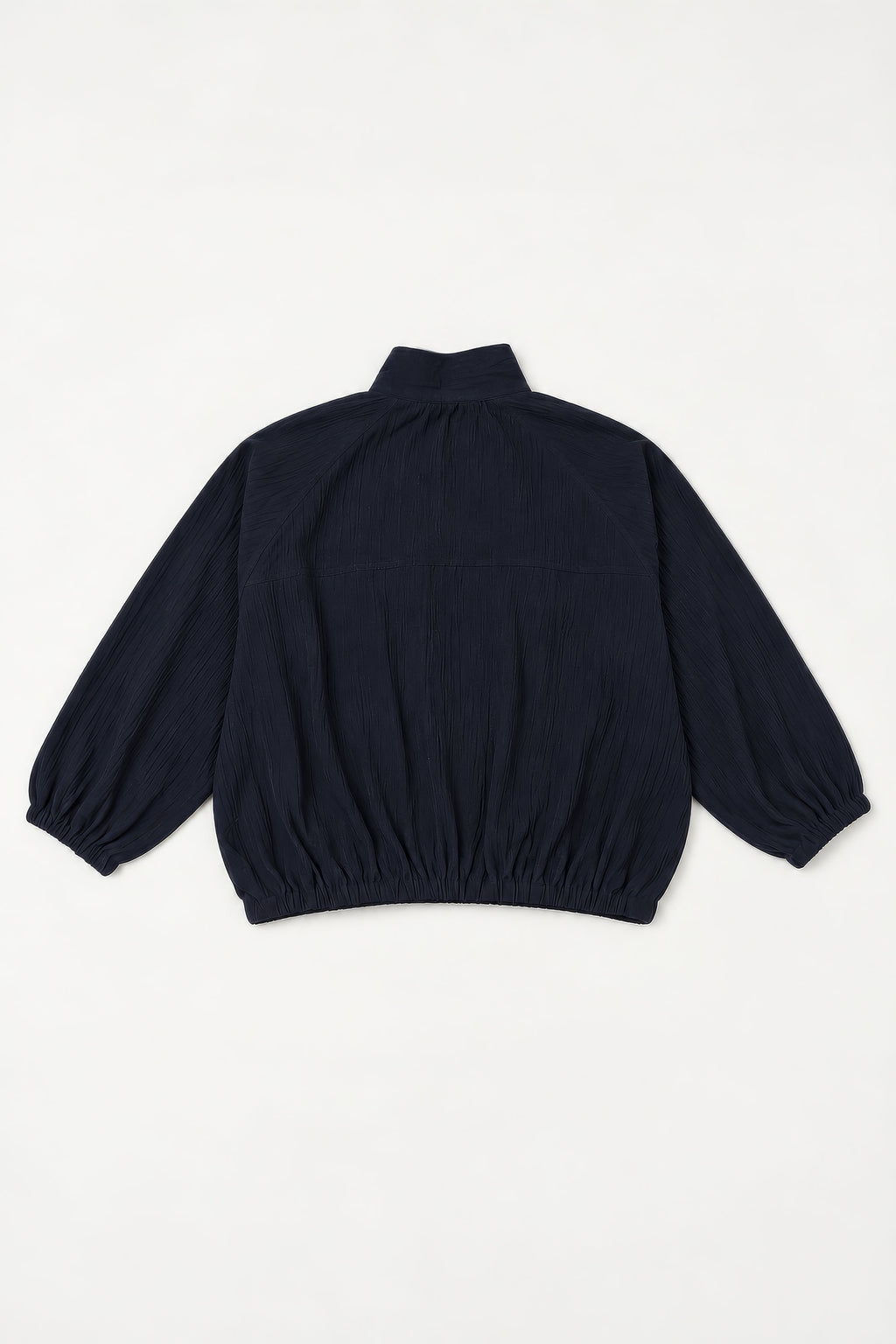 NAVY FLOWY BOMBER JACKET