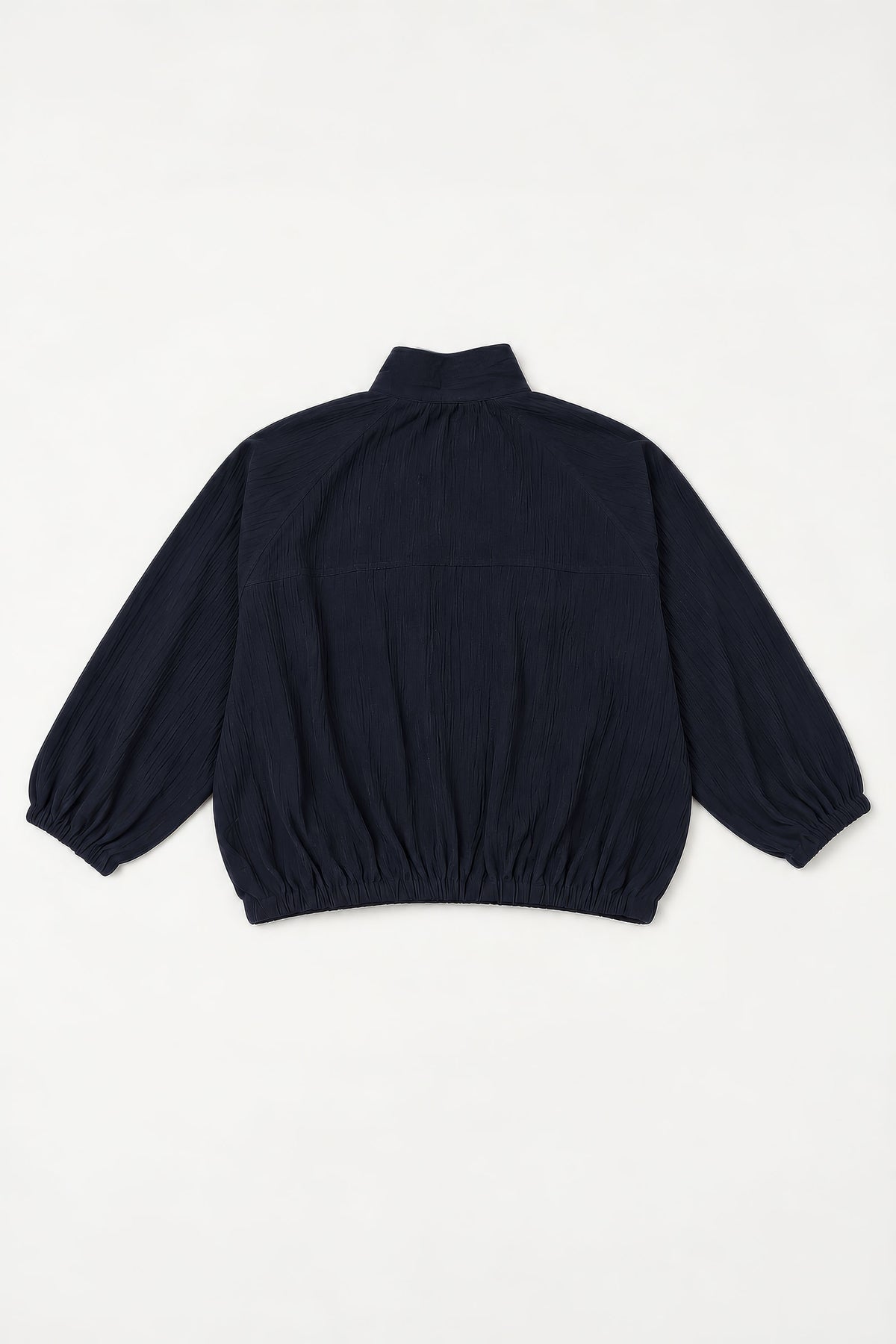 NAVY FLOWY BOMBER JACKET