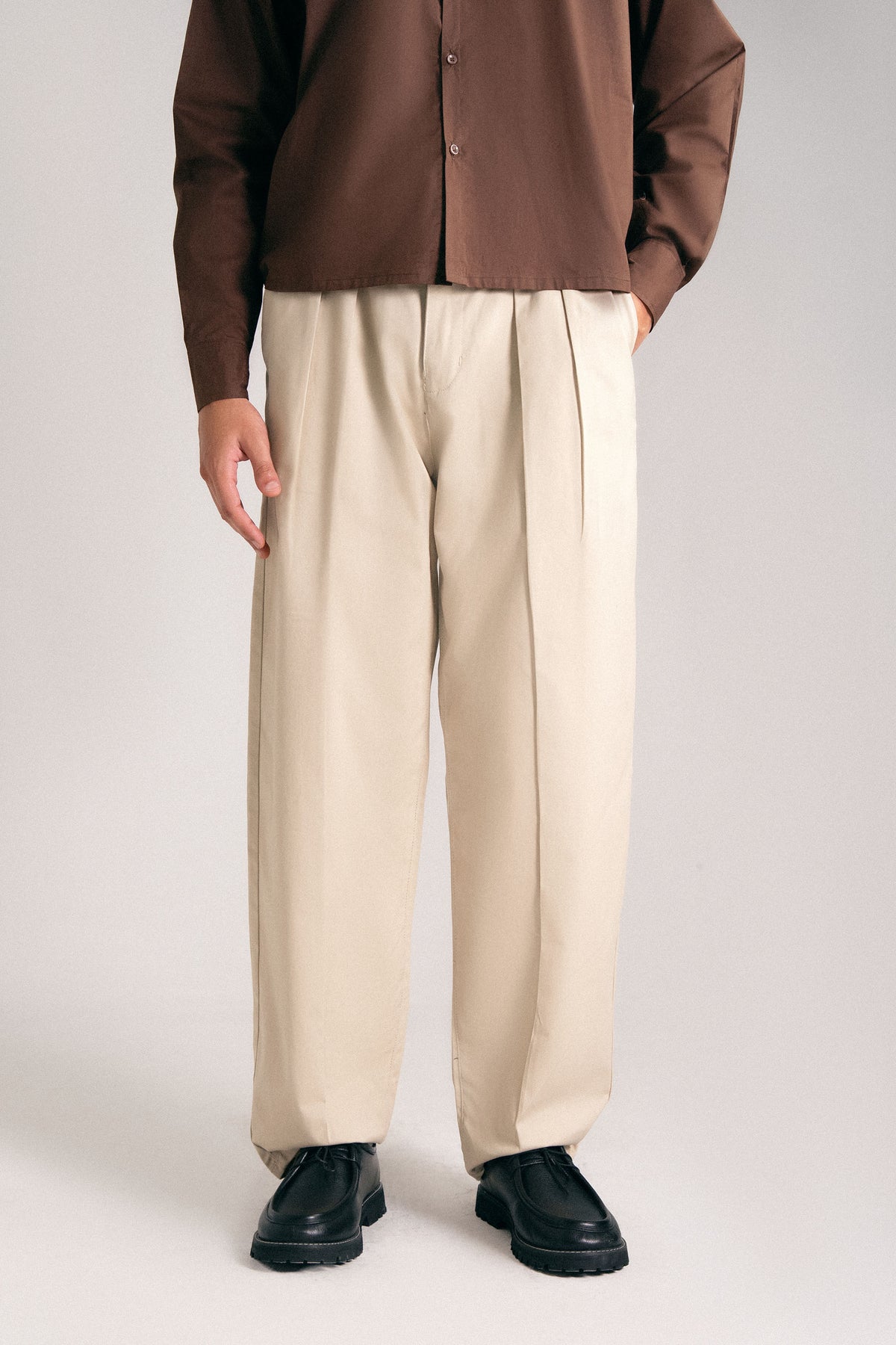 RELAXED FIT COTTON-TWILL TROUSERS