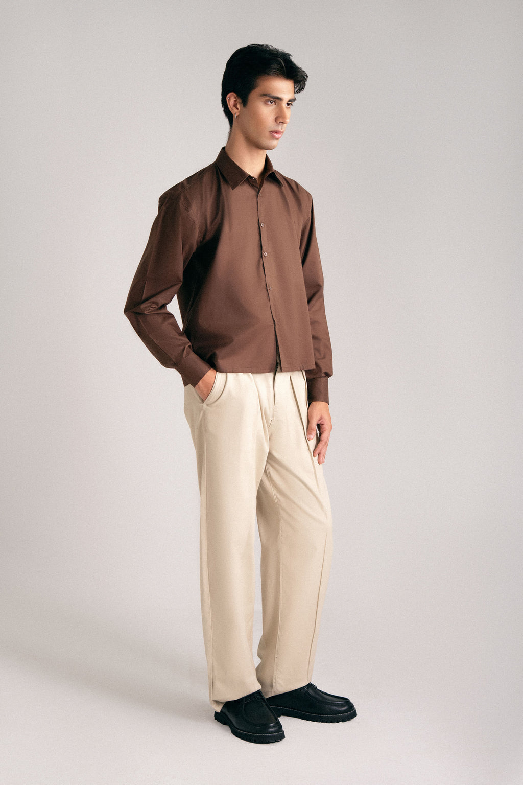 RELAXED FIT COTTON-TWILL TROUSERS