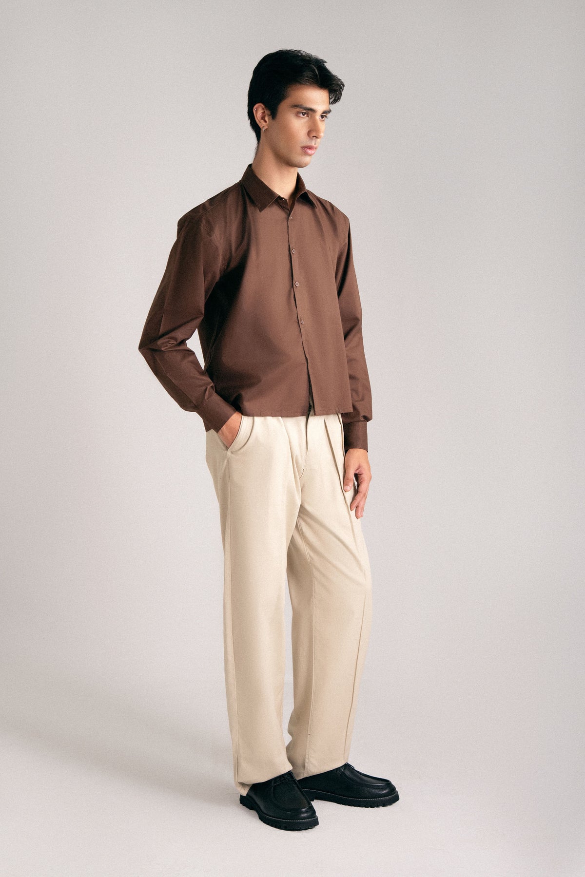 RELAXED FIT COTTON-TWILL TROUSERS