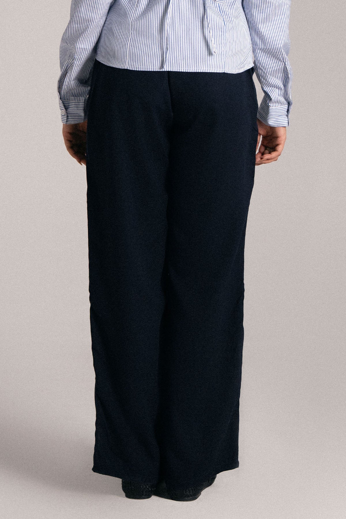 PLEATED HEAVY LINEN TROUSERS
